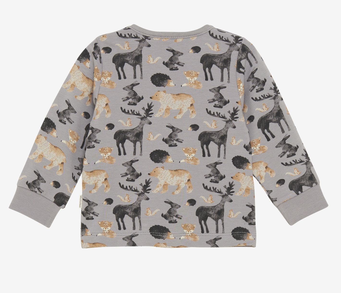 Minymo Sweatshirt mit allover Tieren - Cloudburst/Grau Minymo Sweatshirt mit allover Tieren - Cloudburst/Grau