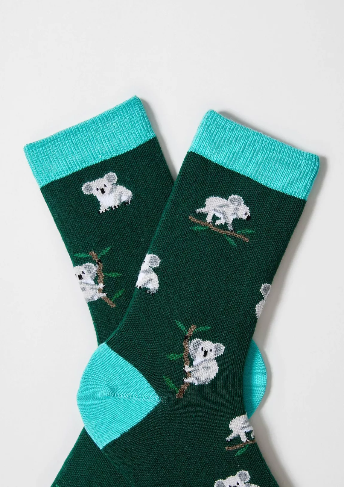 besocks Kindersocken aus Bio-Baumwolle in Grün - Koalas