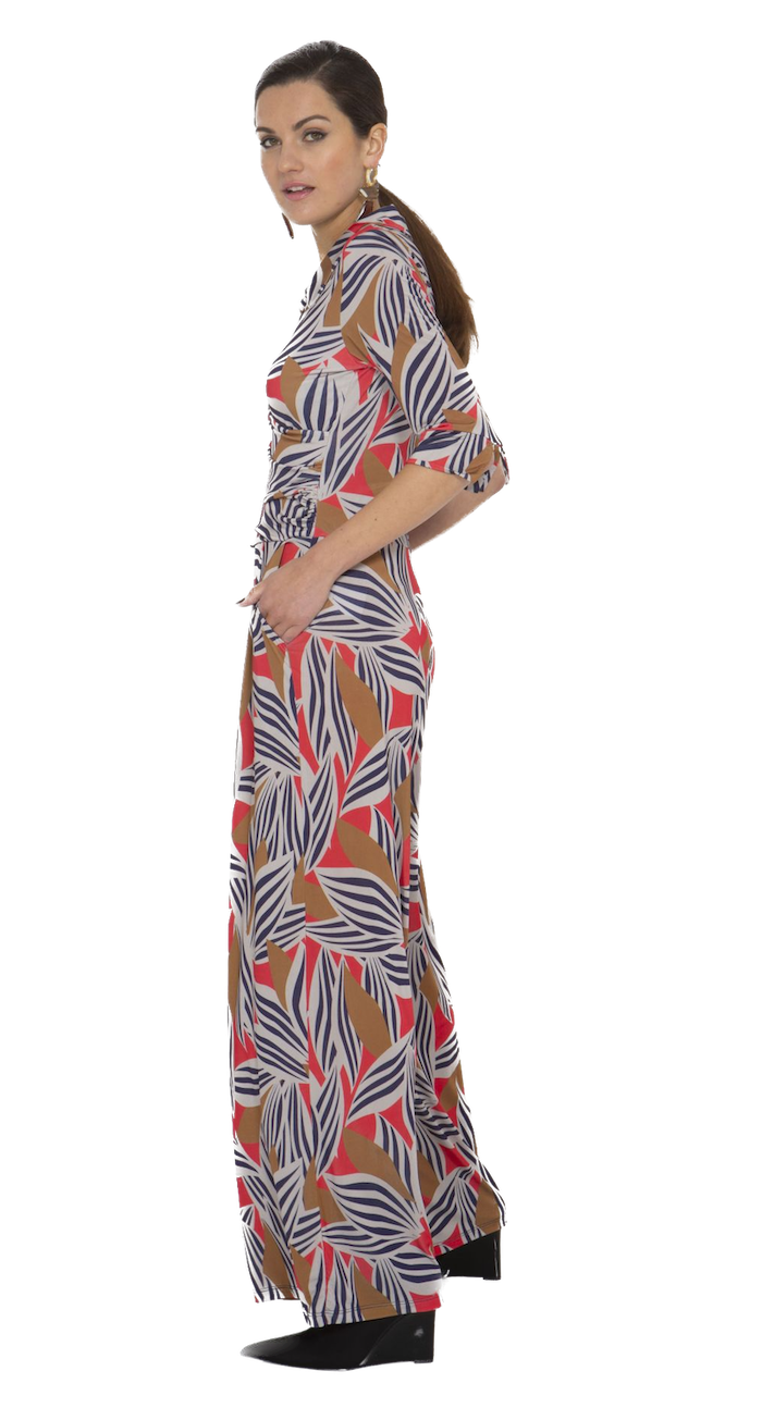 Marivie Jump High! Jumpsuit leaves stripes red - SALE Marivie Jump High! Jumpsuit leaves stripes red - SALE