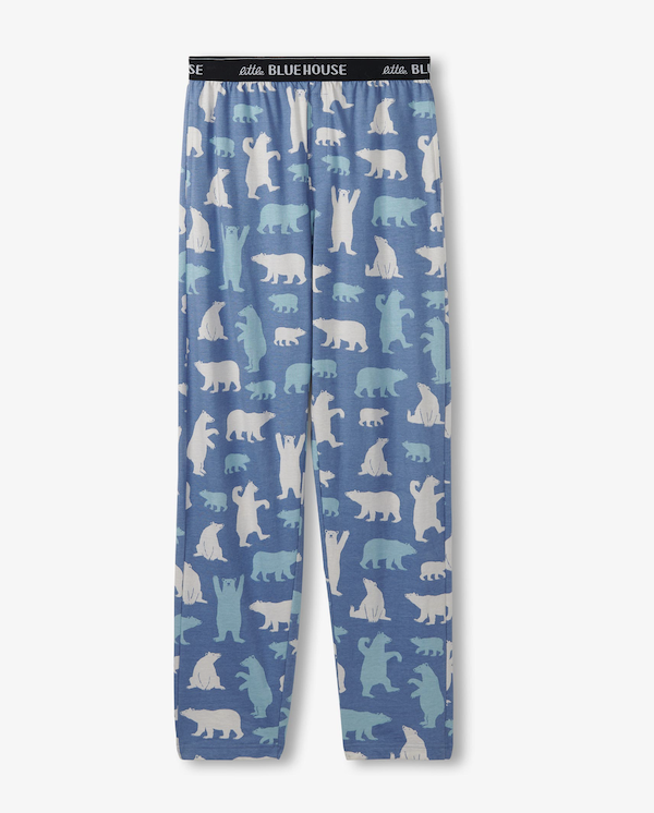 Little Blue House Herren Jersey Pyjama Hose in Blau - Eisbären