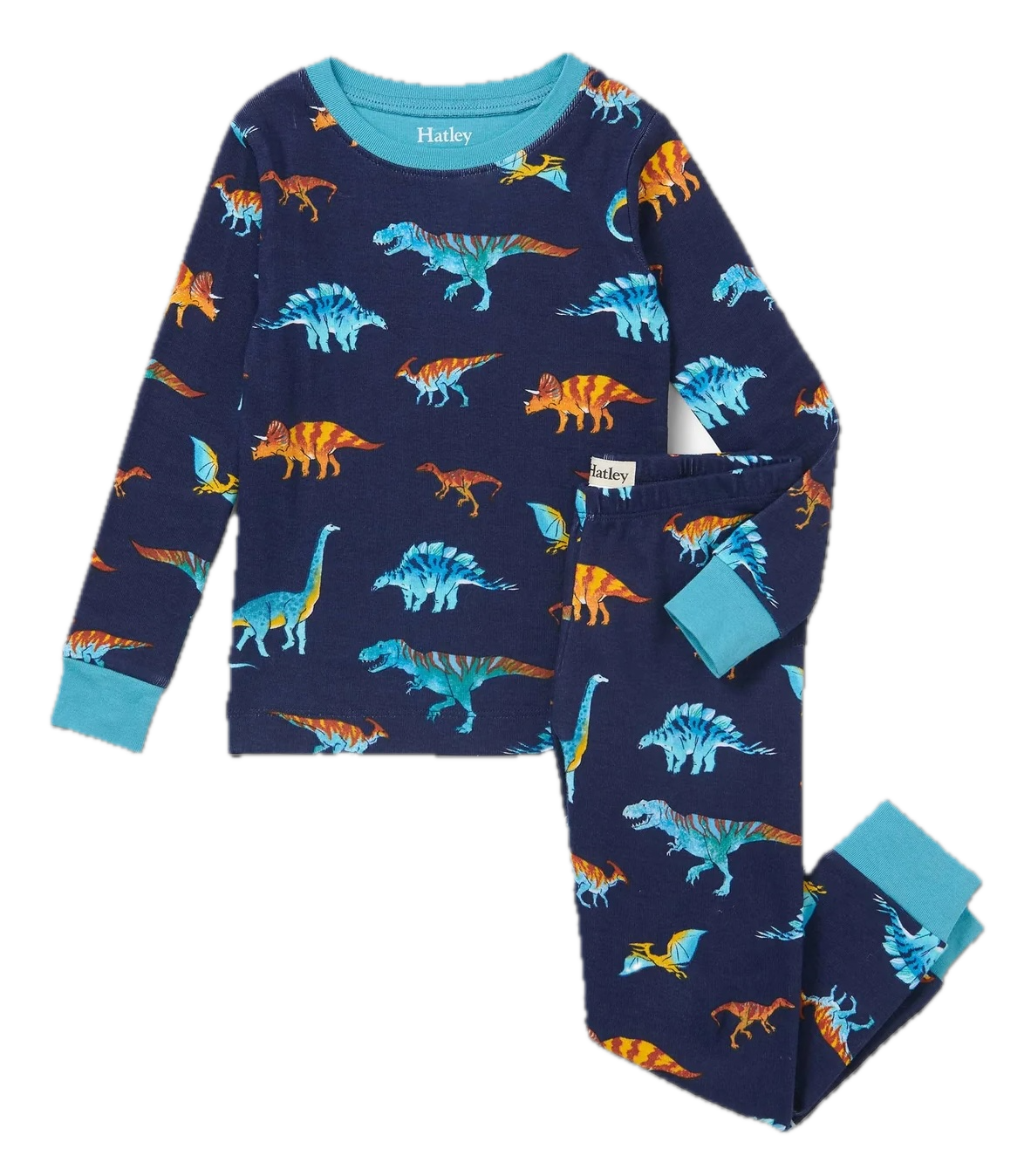 Hatley Langarm Pyjama in Blau - Colorful Dinos - Bunte Dinosaurier Hatley Langarm Pyjama in Blau - Colorful Dinos - Bunte Dinosaurier