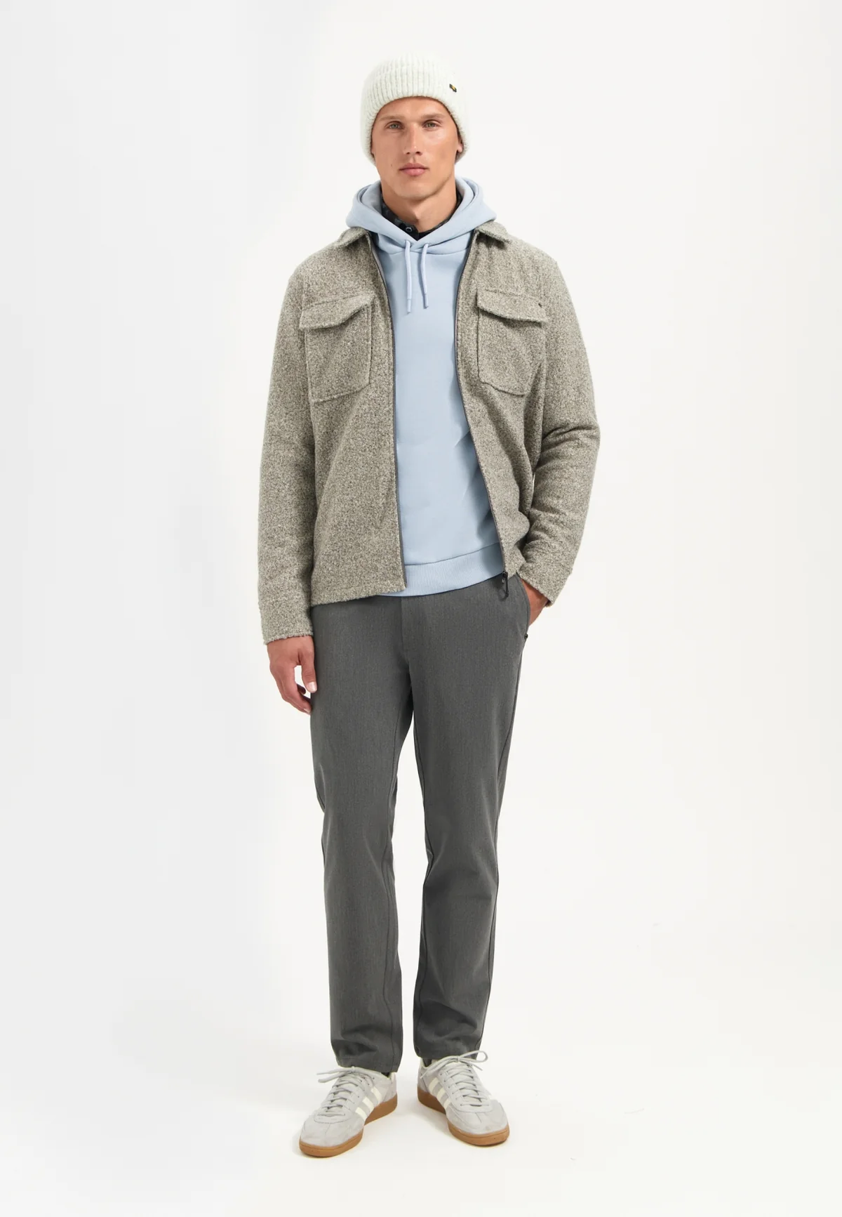 NO EXCESS Hoody in Dusty Blue/GrauBlau