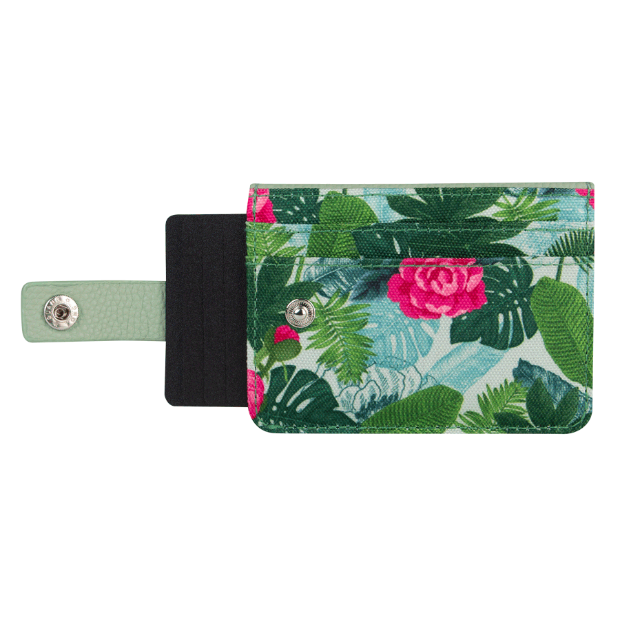 TDM-FW2122-WALLET-PORTEFEUILLE-ALHAMBRA-PORTE-CARTE-OUVERT-BD Cabaia Mini Wallet Kartenetui - ALHAMBRA in Grün mit Blätter - SALE