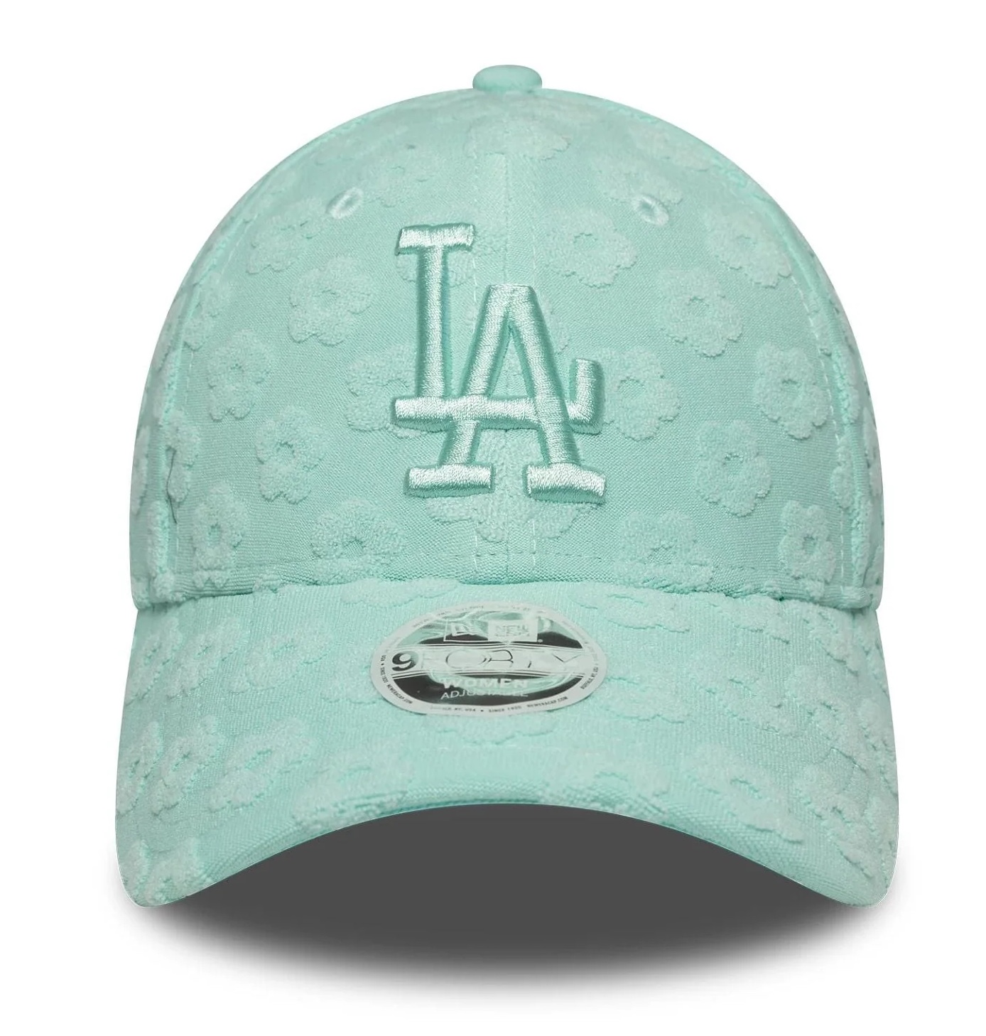 New Era Pastellgrüne LA Dodgers Damen MLB Floral 9FORTY Verstellbare Cap - Frottee Blumen Mint