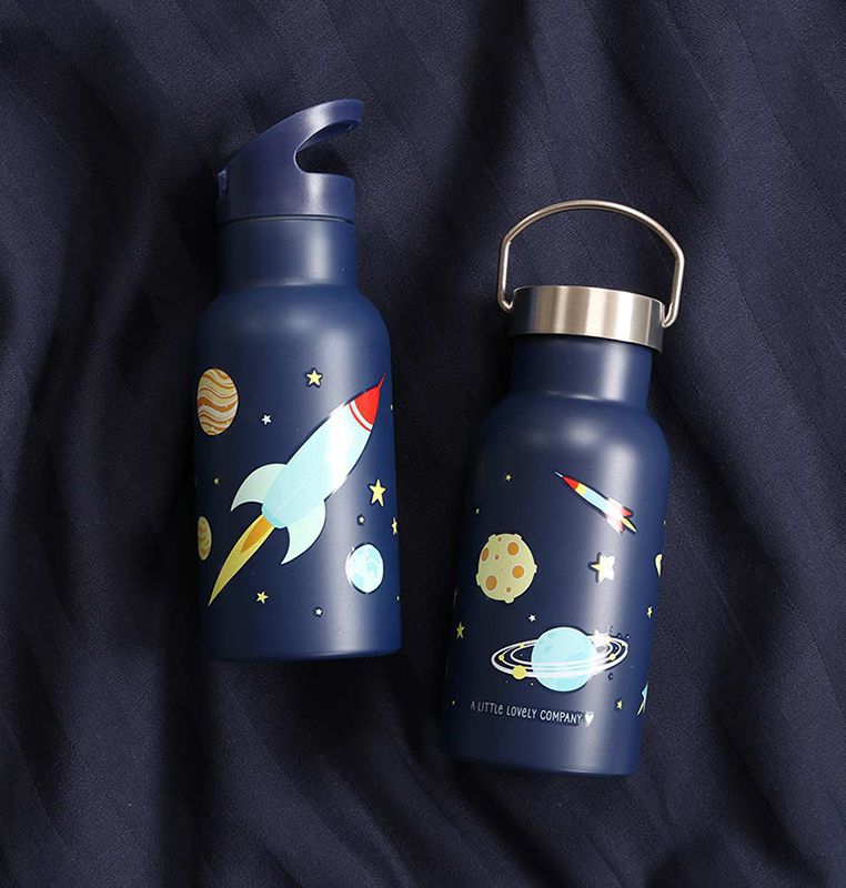 image_133-008-104_2 A Lovely Little Company Thermos Edelstahl Trinkflasche mit Strohhalm - Weltraum