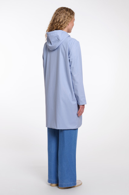 Rino & Pelle Ishana Damen wendbarer Regenmantel - Light Blue & black Leo