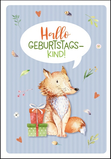 Edition Gollong Karte zum Geburtstag - Fuchs - Hallo Geburtstagskind