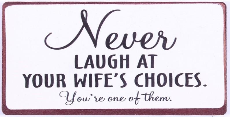 Lafinesse Magnet - Never Laugh at Your Wife's Choices... You're One of Them