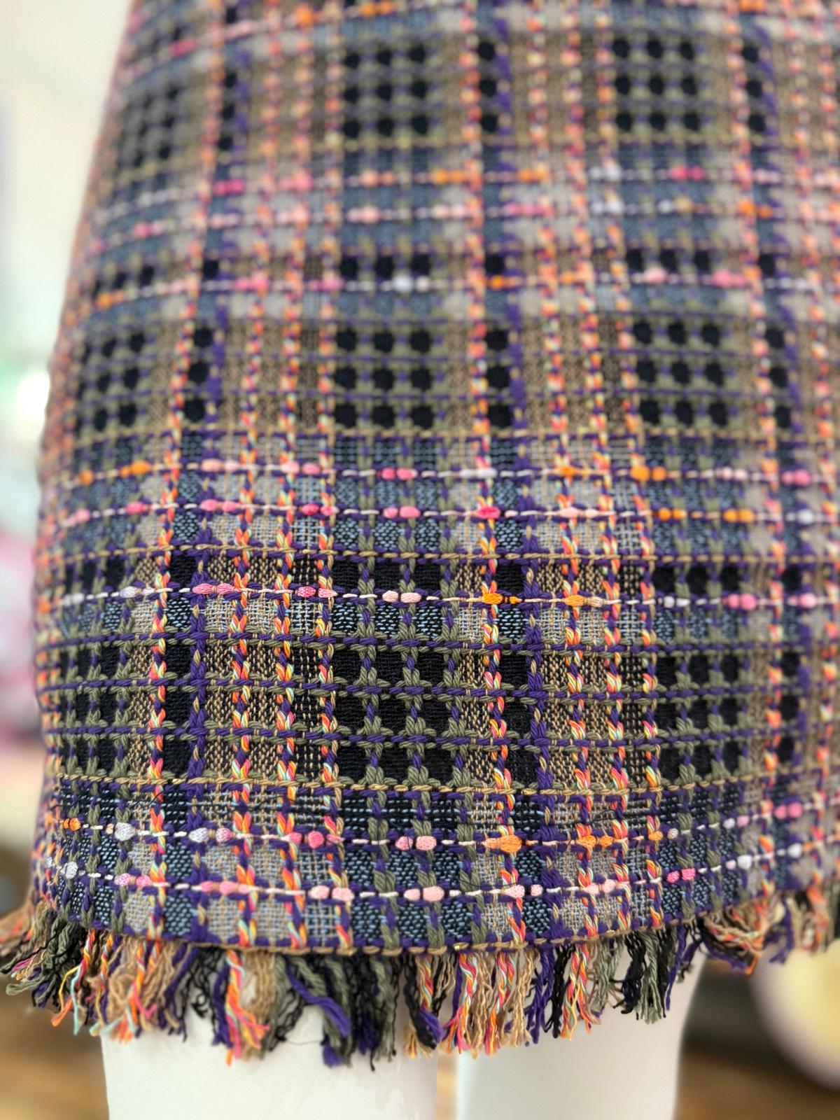 Yess Belgium Charize Blazer Tweed Boucle - Navy bunt gemustert Yess Belgium Charize Blazer Tweed Boucle - Navy bunt gemustert