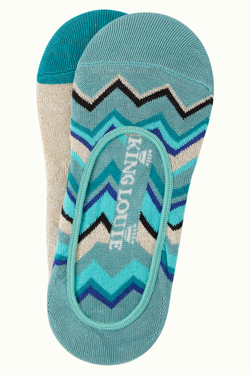 King Louie Sneaker Socken - 2er Pack - Türkis Chevron