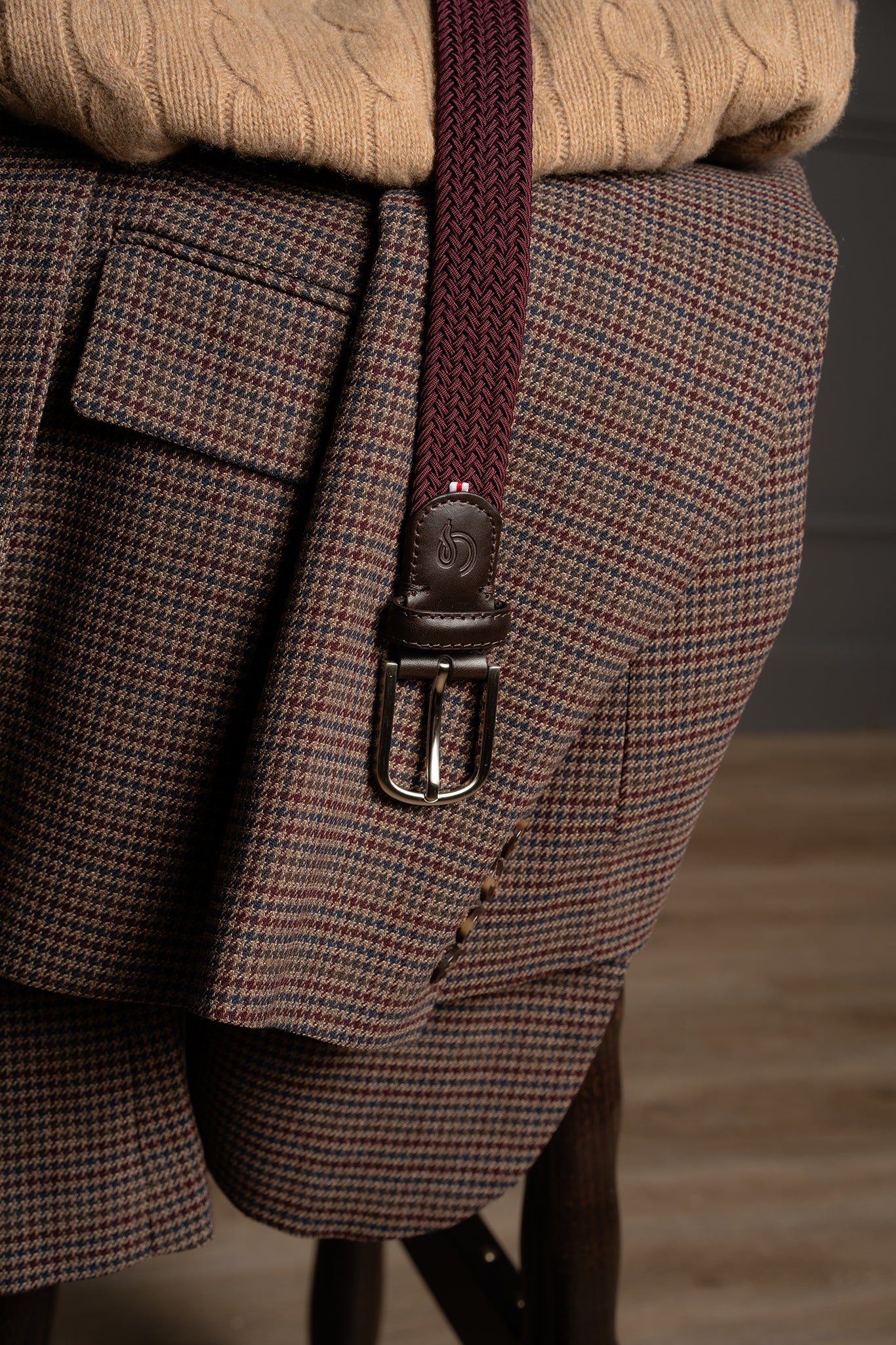 La Boucle Kensington Stretch Gürtel Mono - Burgundy Rot La Boucle Kensington Stretch Gürtel Mono - Burgundy Rot