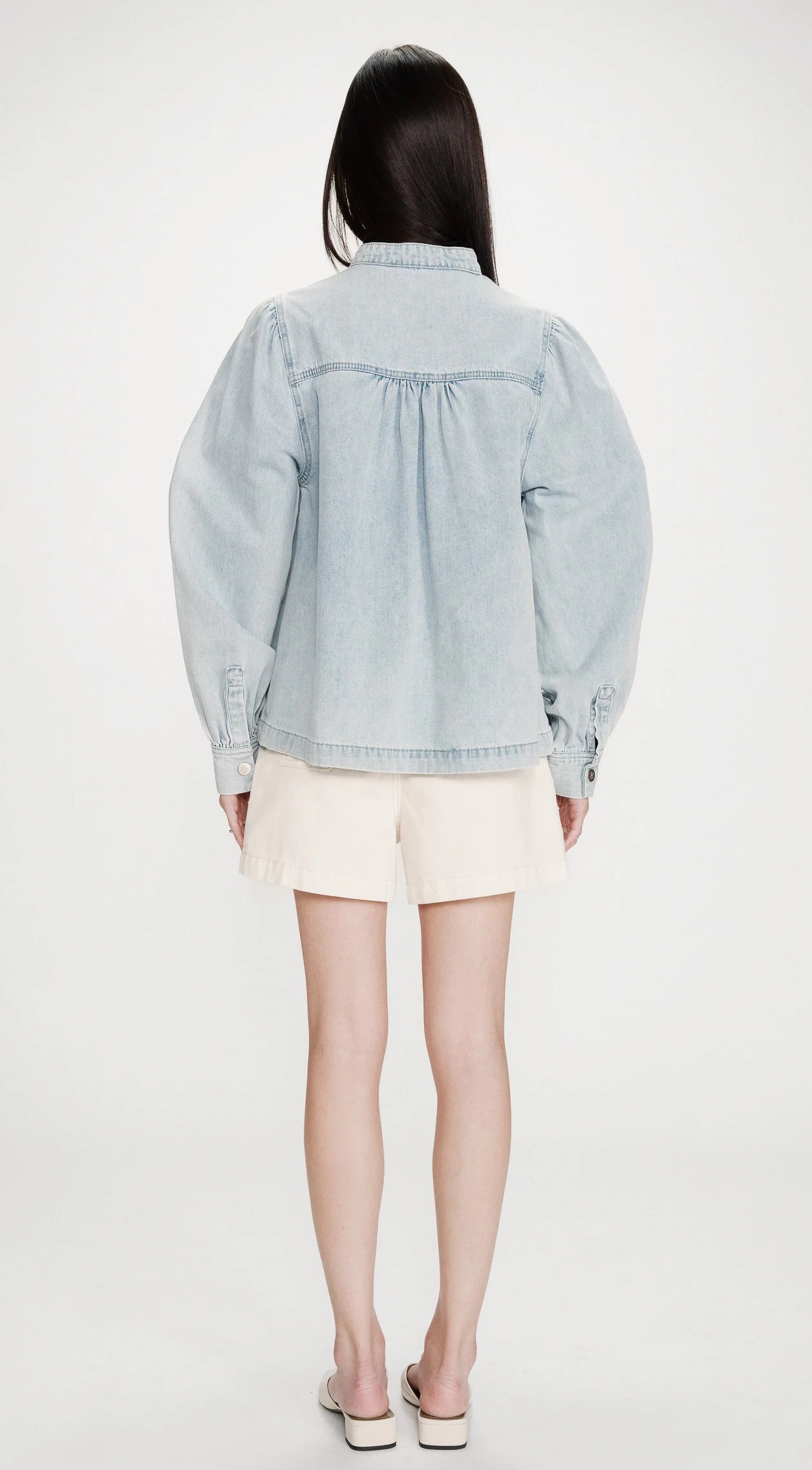 Grace & Mila Valory Denim Jeans Bluse in Skyblue