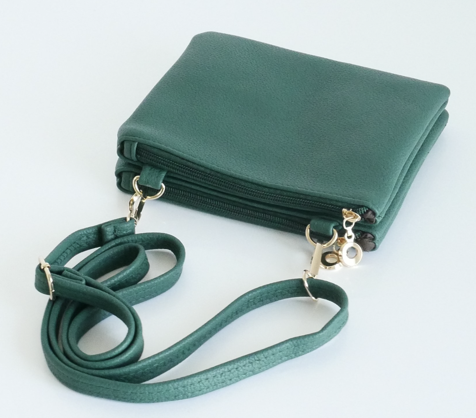 KisMe Kunstleder Umhängetasche Twinbag - uni Grün