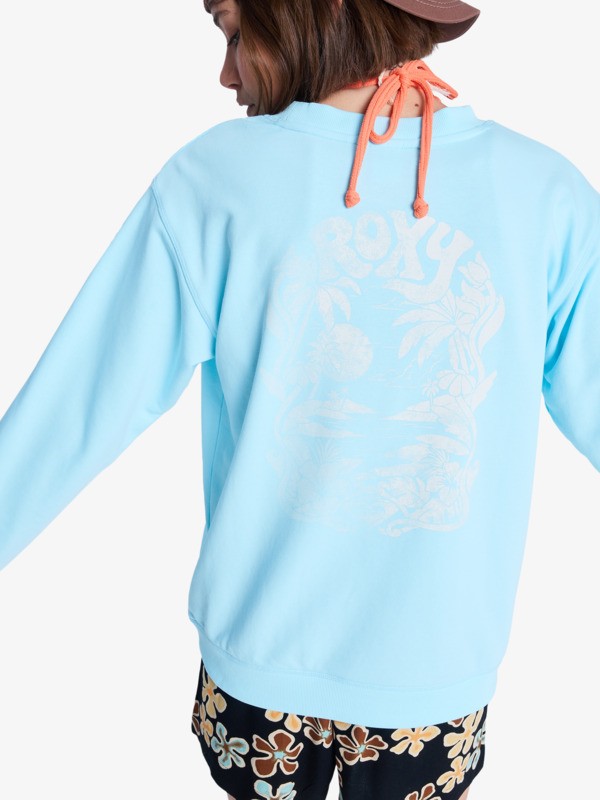 Roxy Surf Stoked Sweatshirt in Türkis Blau Terry Vint - Sweatshirt für Frauen