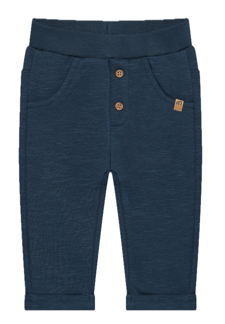 Minymo Baby Sweathose Sweatpant in Midnight Navy Blau mit Knöpfe