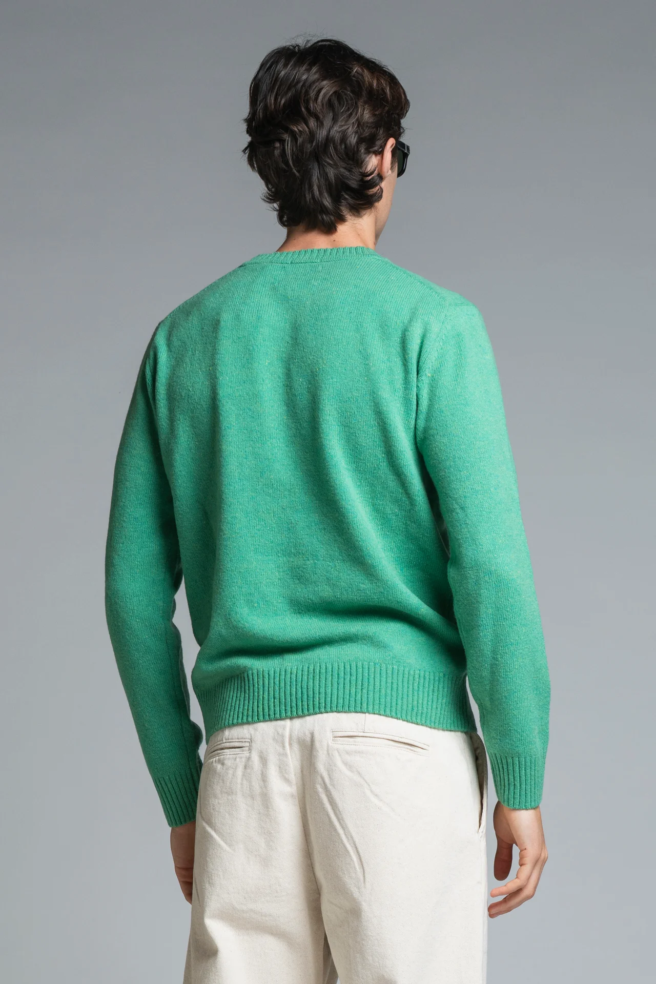 IMPURE Charlie Rundhals Lammwolle Strick Pullover in Tiffany Grün