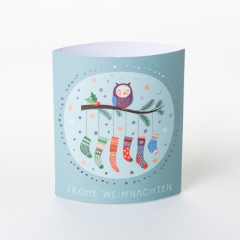 chic mic dreamlights LED-Papierleuchte zum Aufstellen oder Aufhängen - frohe Weihnachten -Eule - SALE