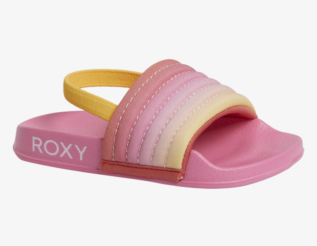 Roxy Girls Slippy Ribbed Sandalen für Kleinkinder- Pink Sunset