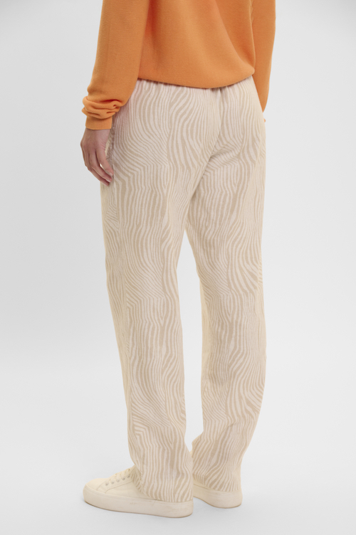 Rino & Pelle Gonzo Leinen Viskose Sommerhose in Birch Beige Zebra - SALE