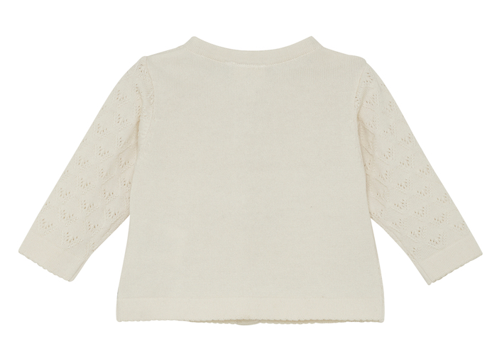 Minymo Baby Cardigan Strickjacke mit Lochmuster in White Swan Creme