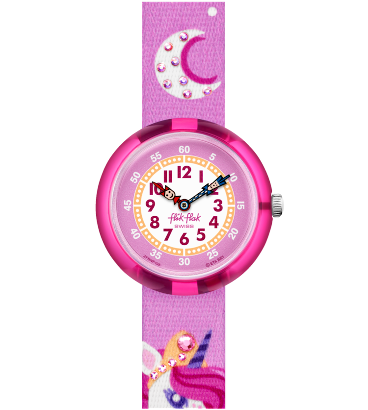 ZFBNP195_fa000_ec002 Flik Flak Uhr Kinderuhr DREAMING UNICORNS - verträumtes Einhorn