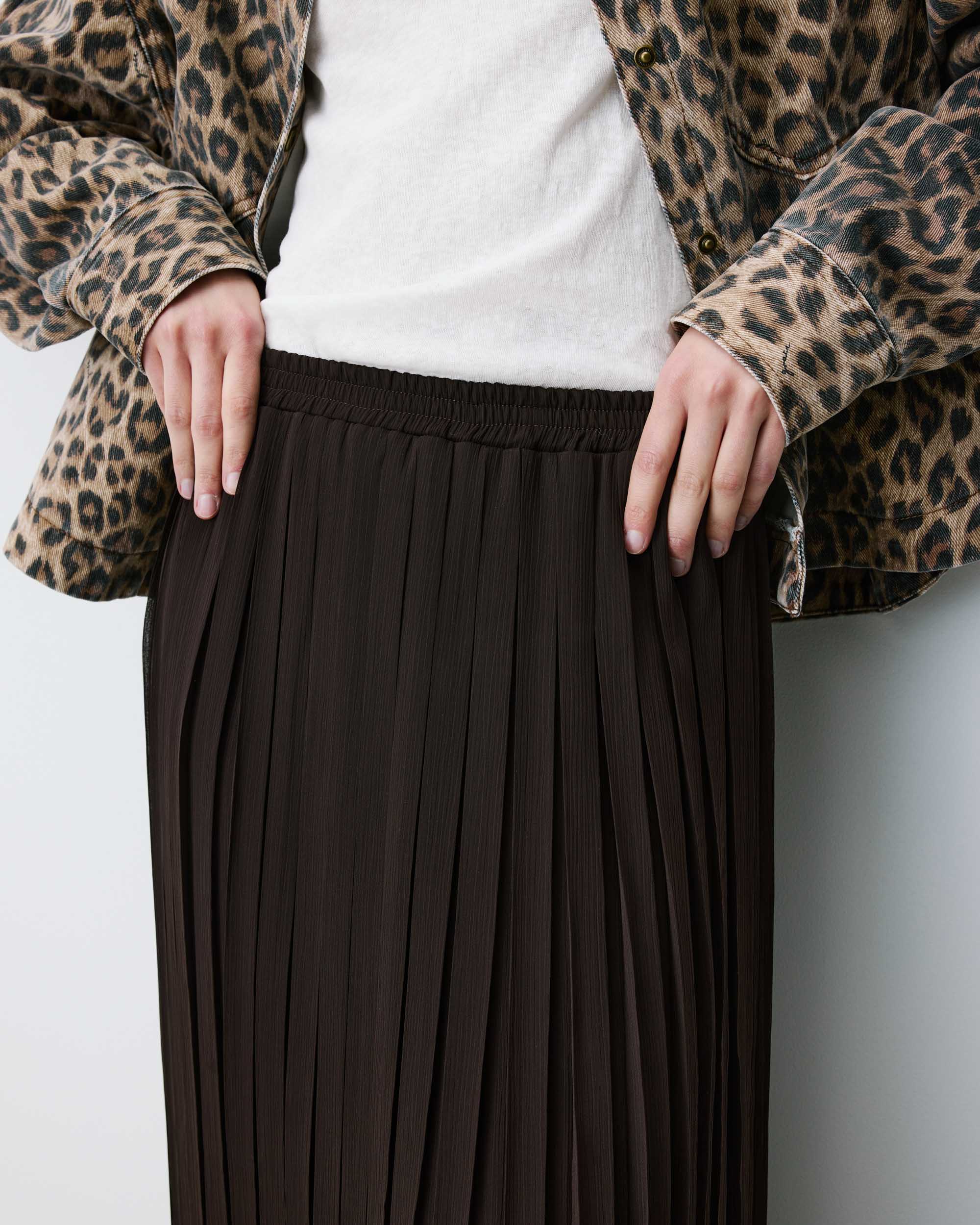 Grace & Mila Maxi Plissee Rock ANISSA in Schokobraun