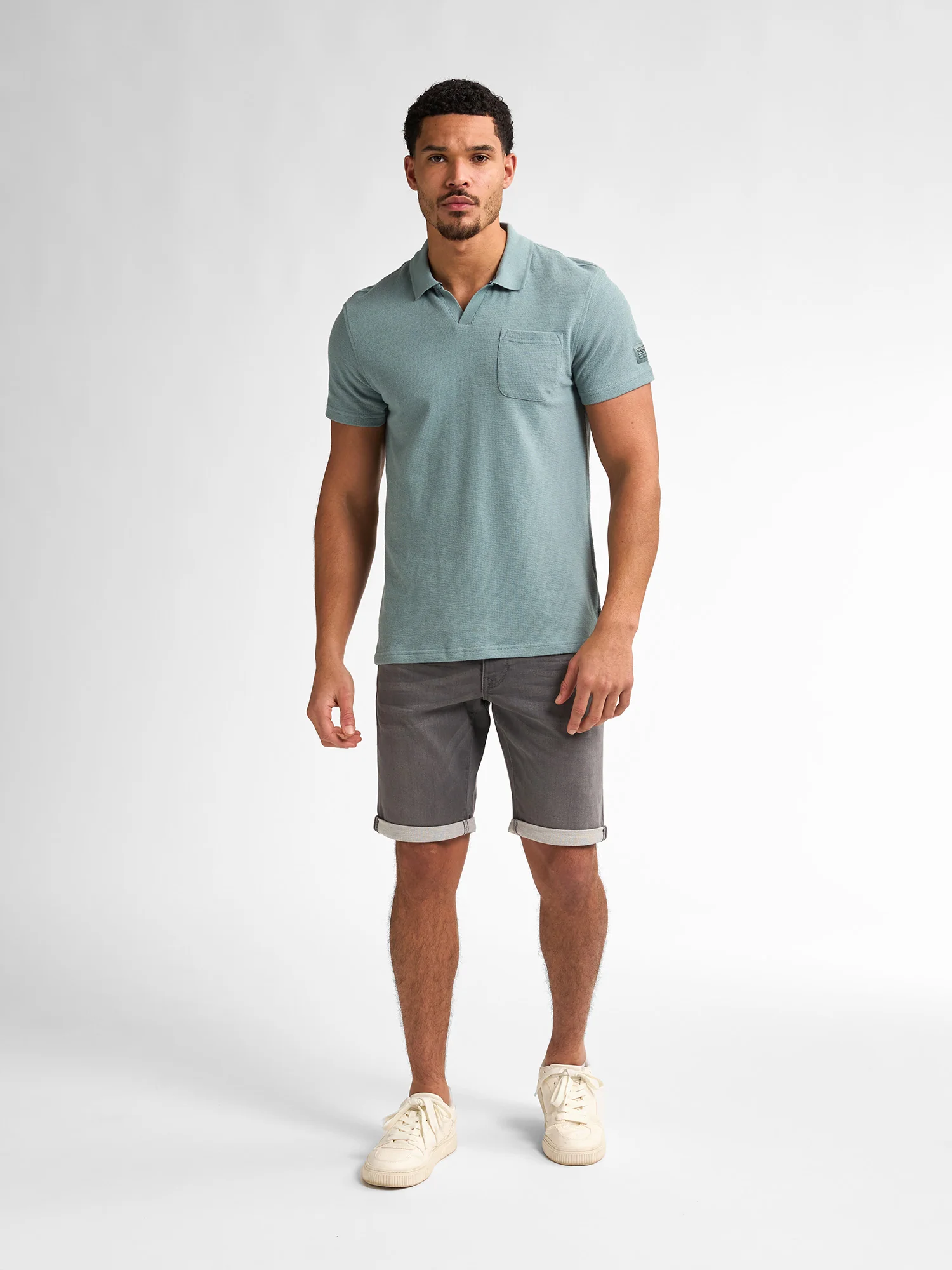 Petrol Industries Herren Towelling Polo in Driftwood Blau