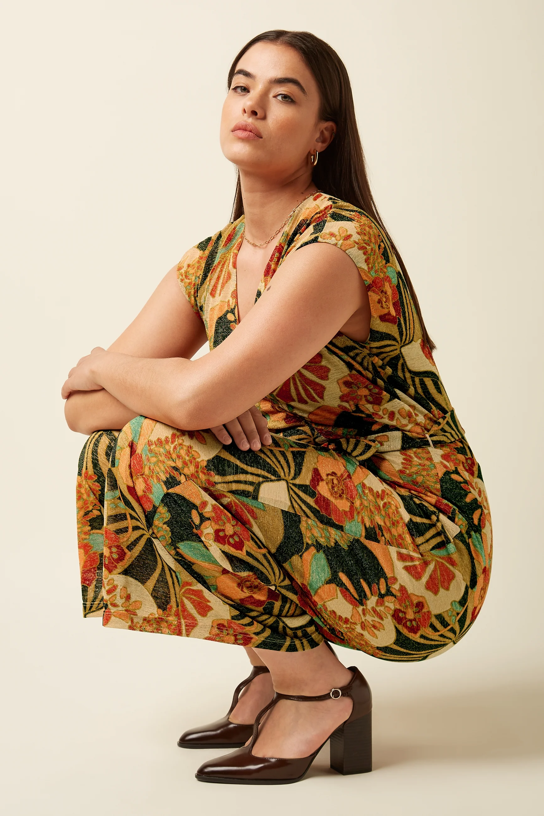 King Louie Mary Jumpsuit Dazz mit Retroprint mit Blumenmuster