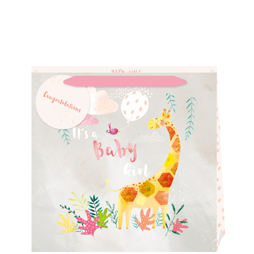 chic mic Geschenktüte Its a Baby Girl Giraffe