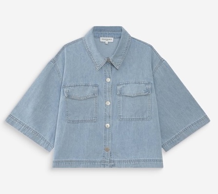 Grace & Mila Oversized Jeans Bluse Vita - Skyblue Grace & Mila Oversized Jeans Bluse Vita - Skyblue