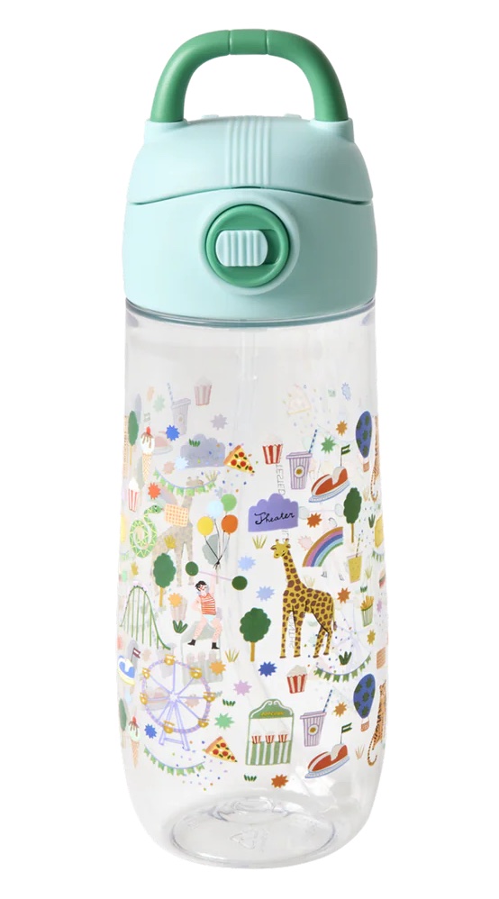 RICE Tritan Kinder Trinkflasche Zirkus Flasche - Fun Fair Print in Mint