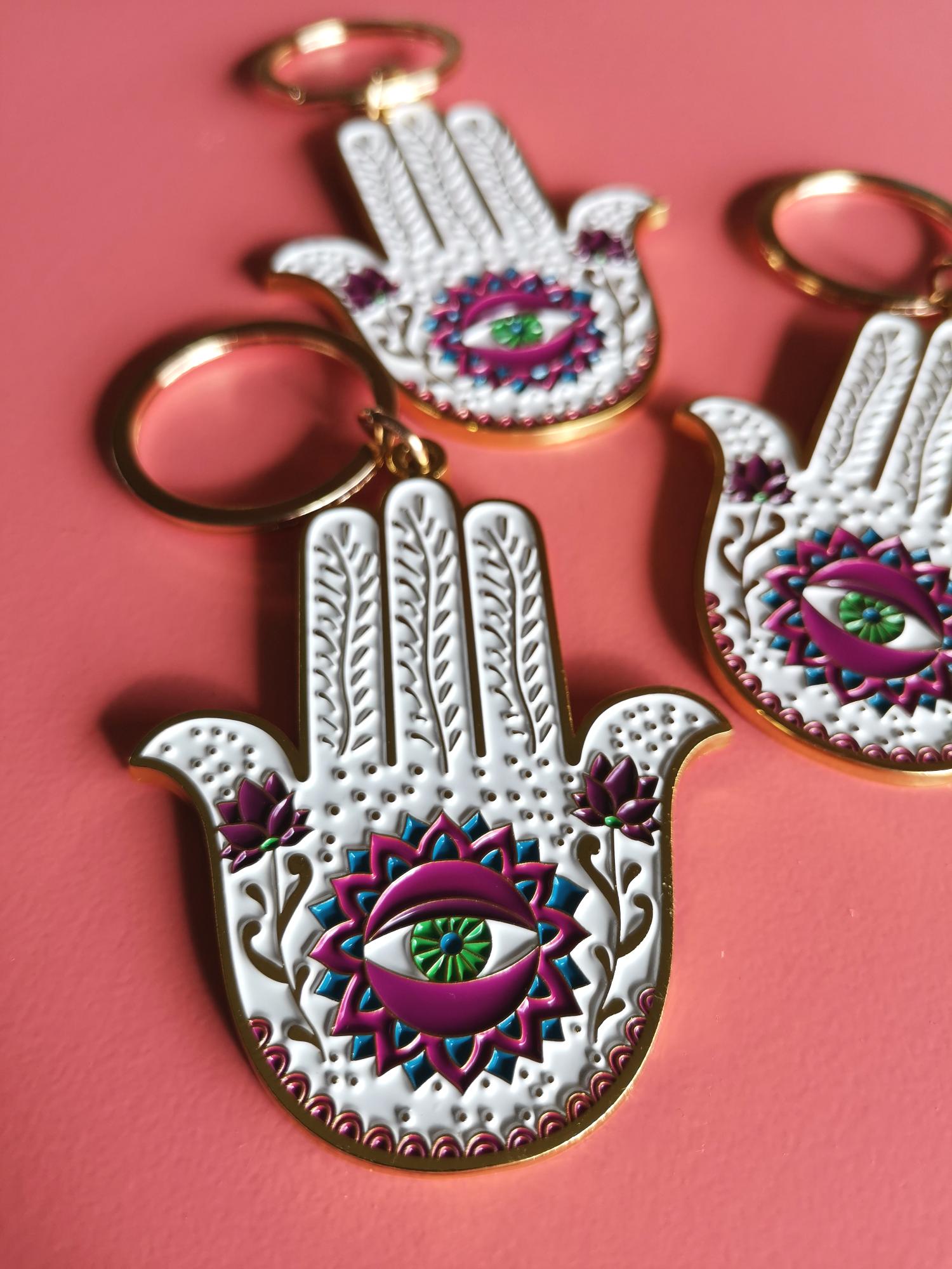Paperholic Schlüsselanhänger - Hamsa Hand - Gold/Weiß