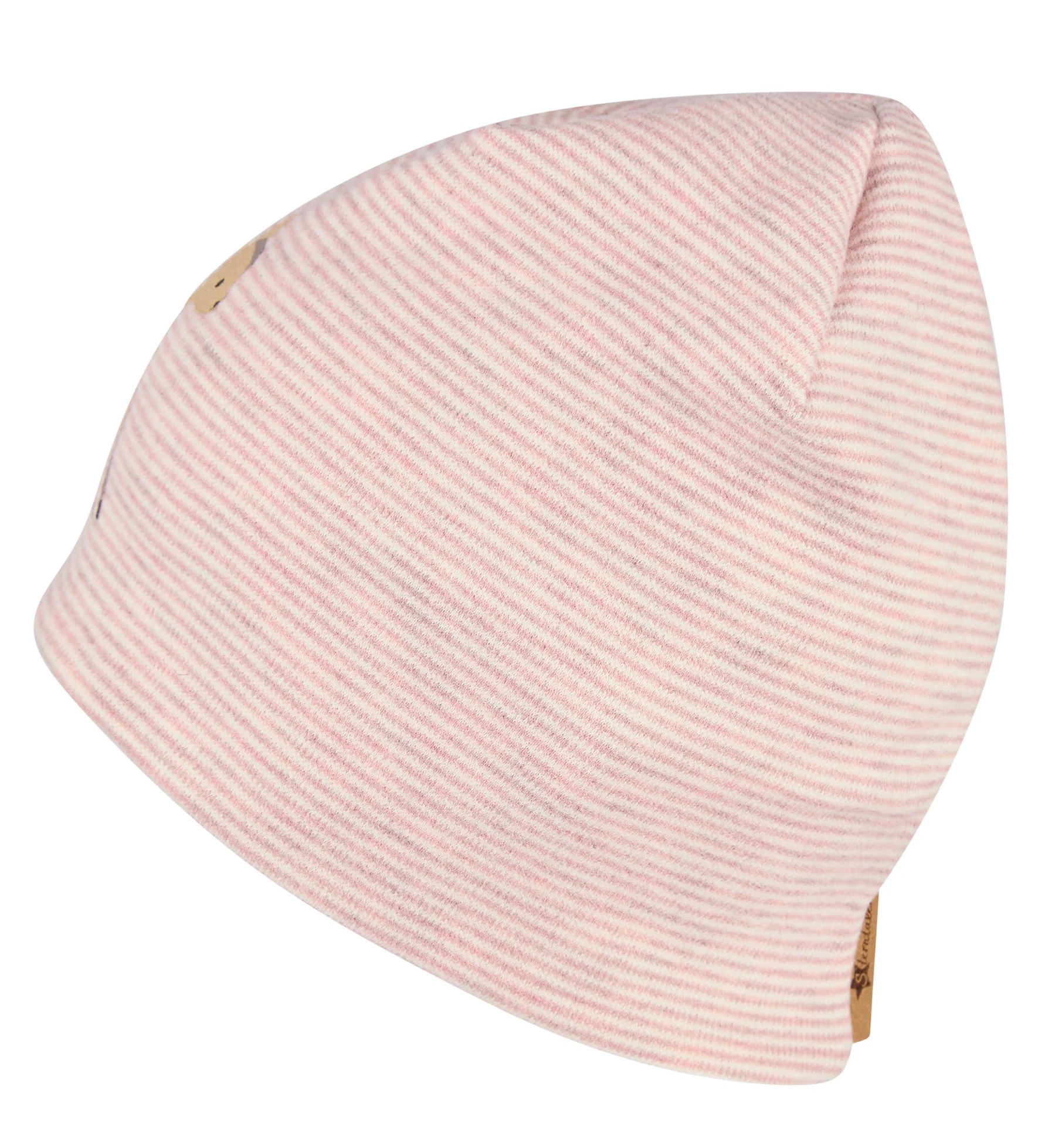 Sterntaler Weichen Flauschigen Beanie Altrosa Gestreift - Bambi Reh