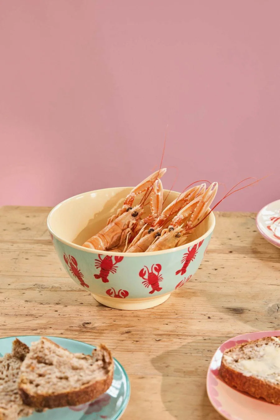 RICE Mittelgroße Melamin Schüssel - New Lobster Print - Hummer