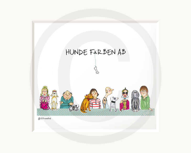 Sweet Design Kunstwerk mit Passepartout - HUNDE FäRBEN AB 