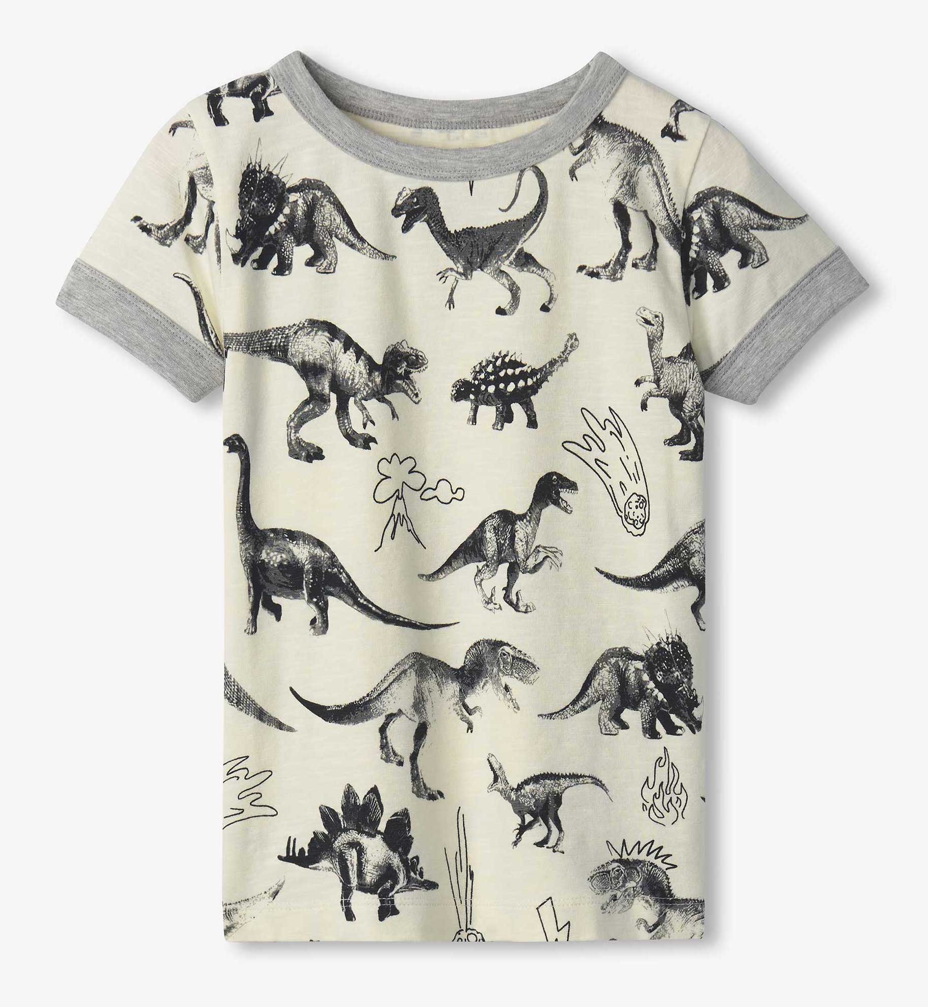 Hatley Kurze Pyjama Dino Extinction Stretch Baumwolle - Dinosaurier Hatley Kurze Pyjama Dino Extinction Stretch Baumwolle - Dinosaurier