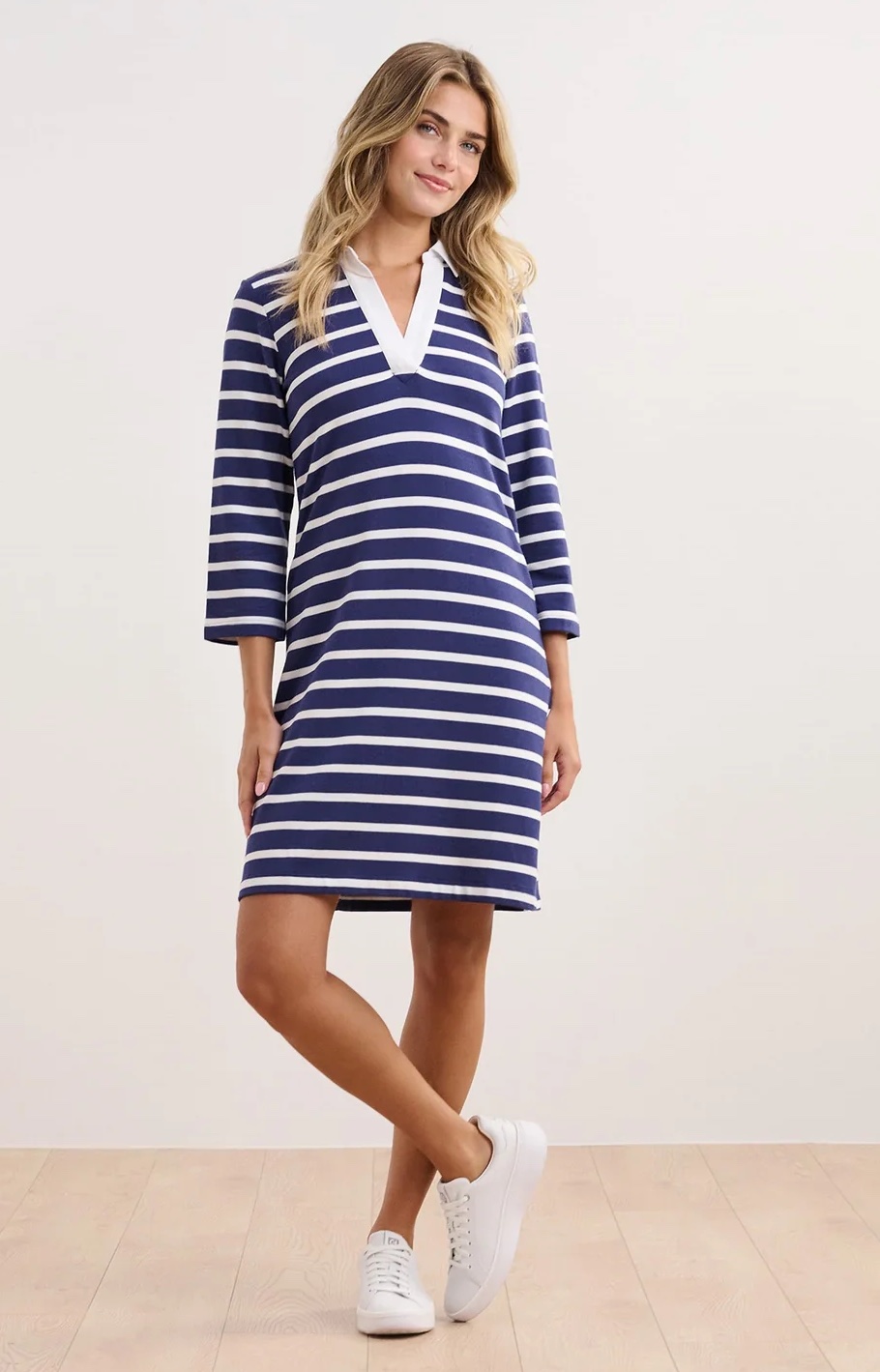 Hatley Taylor Polo Kleid - Preppy Navy Stripes - Blau Gestreift mit Kragen - SALE Hatley Taylor Polo Kleid - Preppy Navy Stripes - Blau Gestreift mit Kragen - SALE