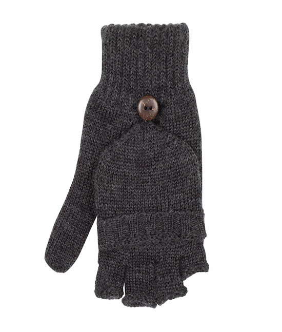 1819882_0_97 PURE PURE Merinowolle Kinderhandschuhe & Fäustlinge zum Umklappen - Grau