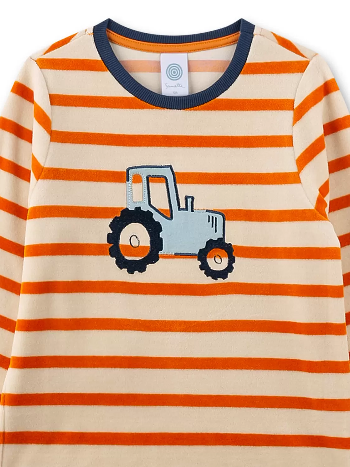 Sanetta Jungs Nicki Pyjama Schlafanzug in Navy & Cognac - Traktor Sanetta Jungs Nicki Pyjama Schlafanzug in Navy & Cognac - Traktor