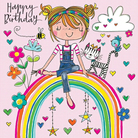 JIG72 Edition Gollong Puzzle Karte - Happy Birthday Mädchen Regenbogen