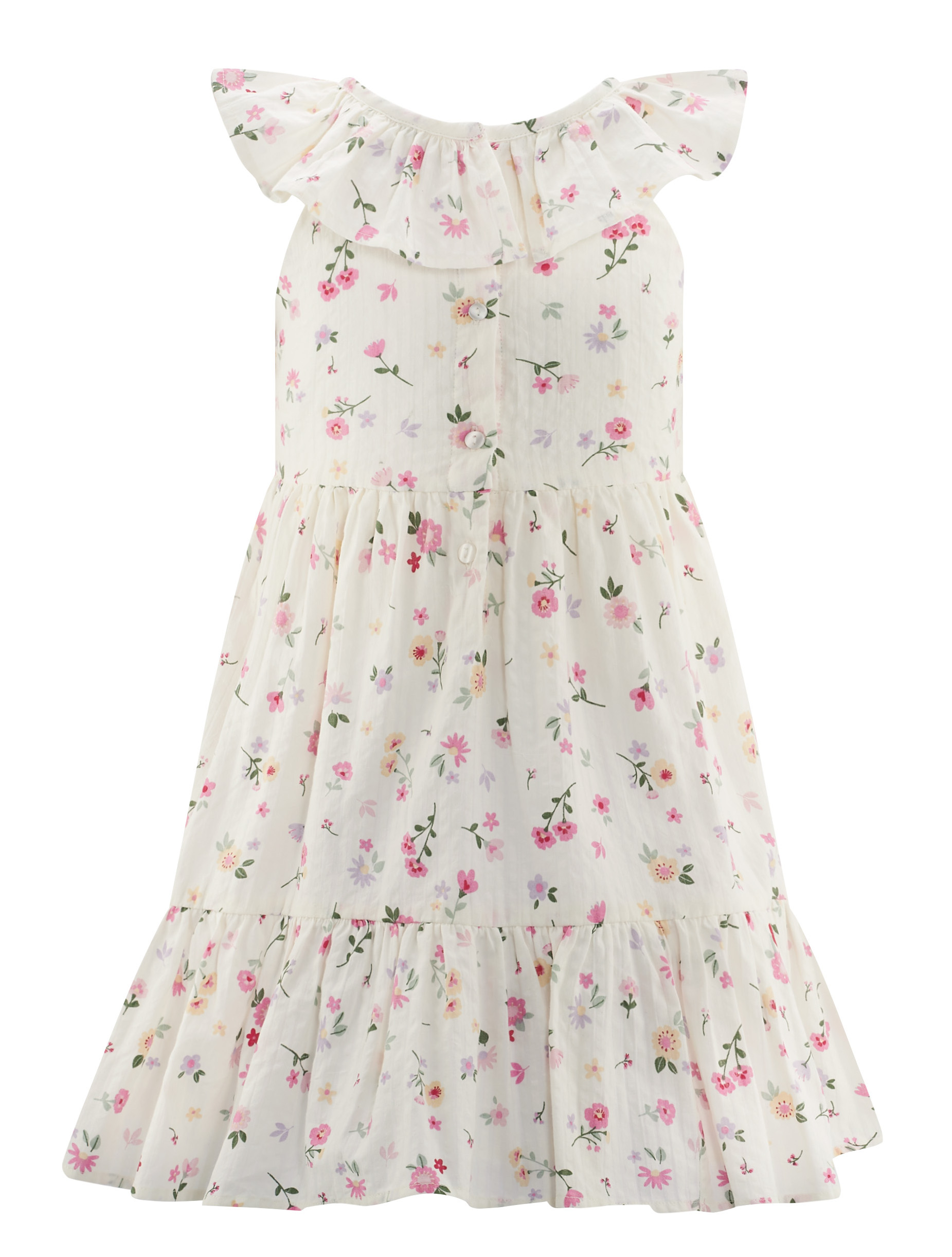 Happy Girls Seersucker Sommer Kleid mit Rüschen in rem mit Blumen Allover Happy Girls Seersucker Sommer Kleid mit Rüschen in rem mit Blumen Allover