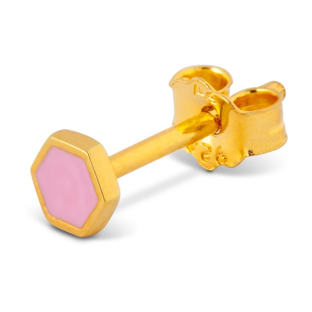 HONEY_1_STUCK-Ear_stud_1_pcs-LULU1151-Pink-2_1000x LuLu Honey - Ohrring Vergoldet mit Emaille in Pink