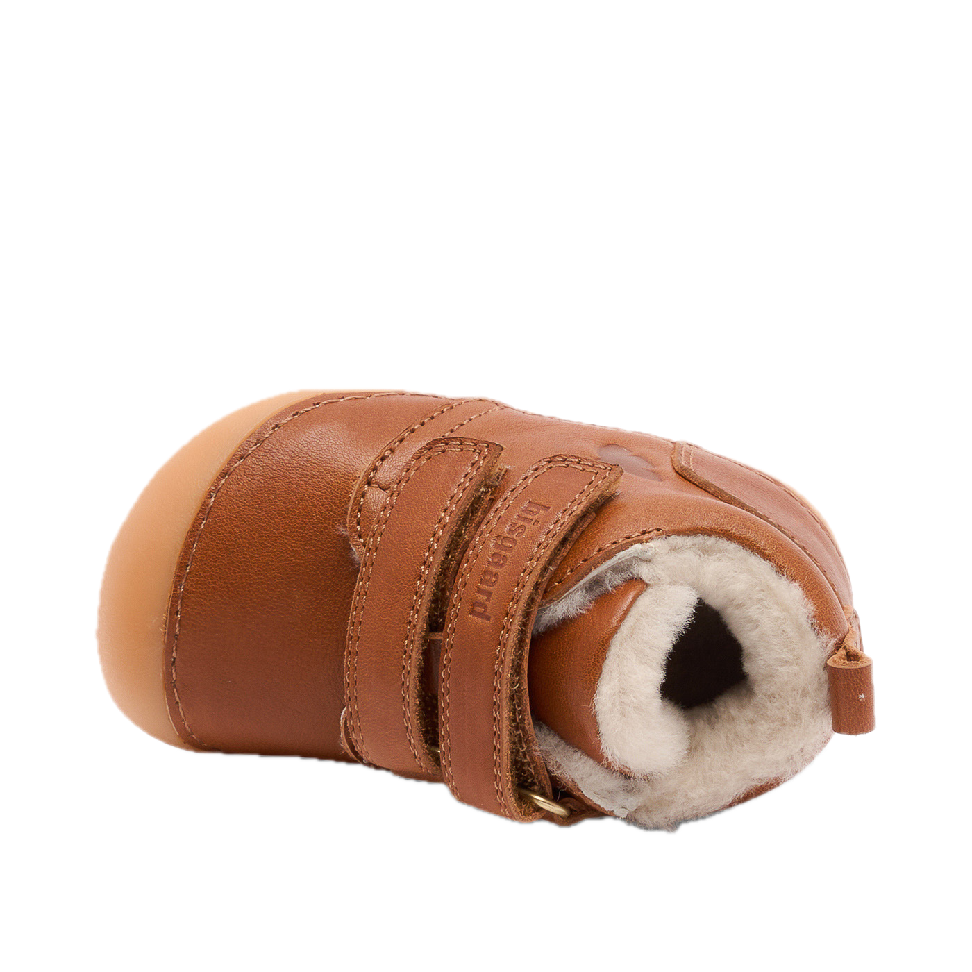 Bisgaard Lederschuh Barefoot Carter Lamb - Lammfell - Cognac