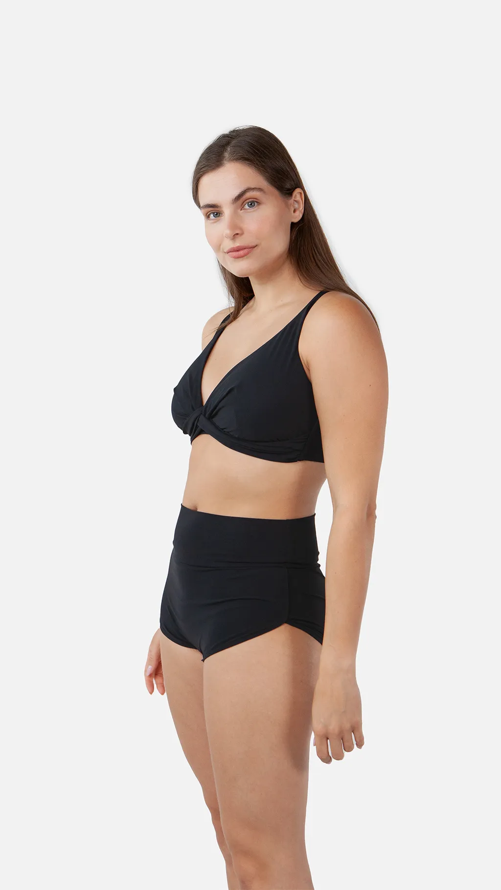 Barts Bikini Top - Solid Cross Halter Full in Schwarz - E Cup