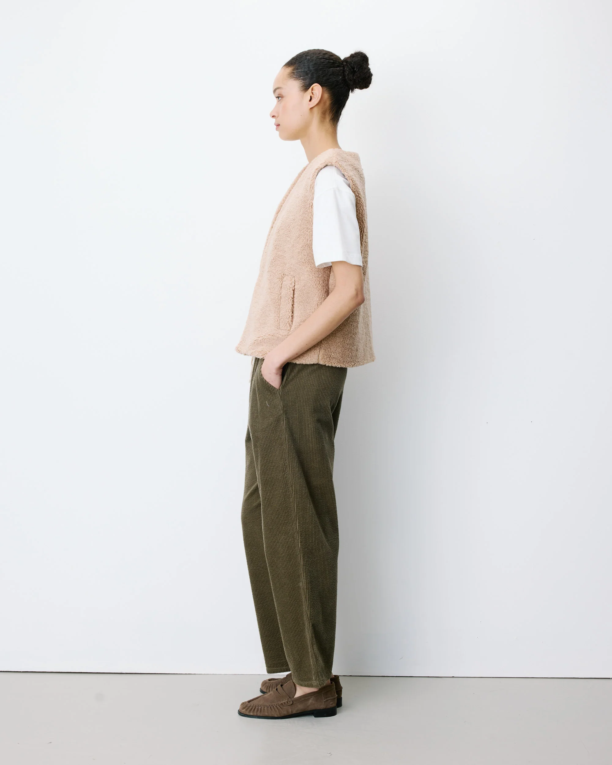 Grace & Mila Avery Teddyfell Weste in Beige Braun Grace & Mila Avery Teddyfell Weste in Beige Braun