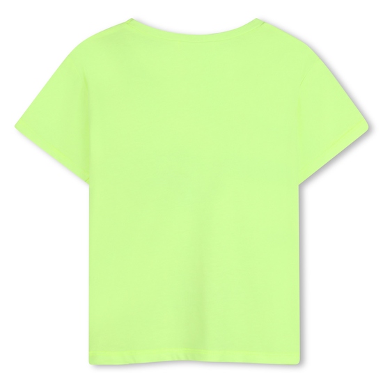 Billieblush Kurzarm T-Shirt in Neon Gelb Mit Glitzer & Palme - Sun Kisses