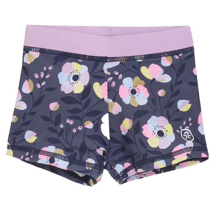 Color Kids Baby Badehose - Flieder/Grau geblümt