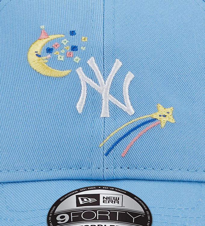 FC791-3 New Era Kids 9Forty Cap – zarte NY & Monde/Sternschnuppe Stickerei Hellblau