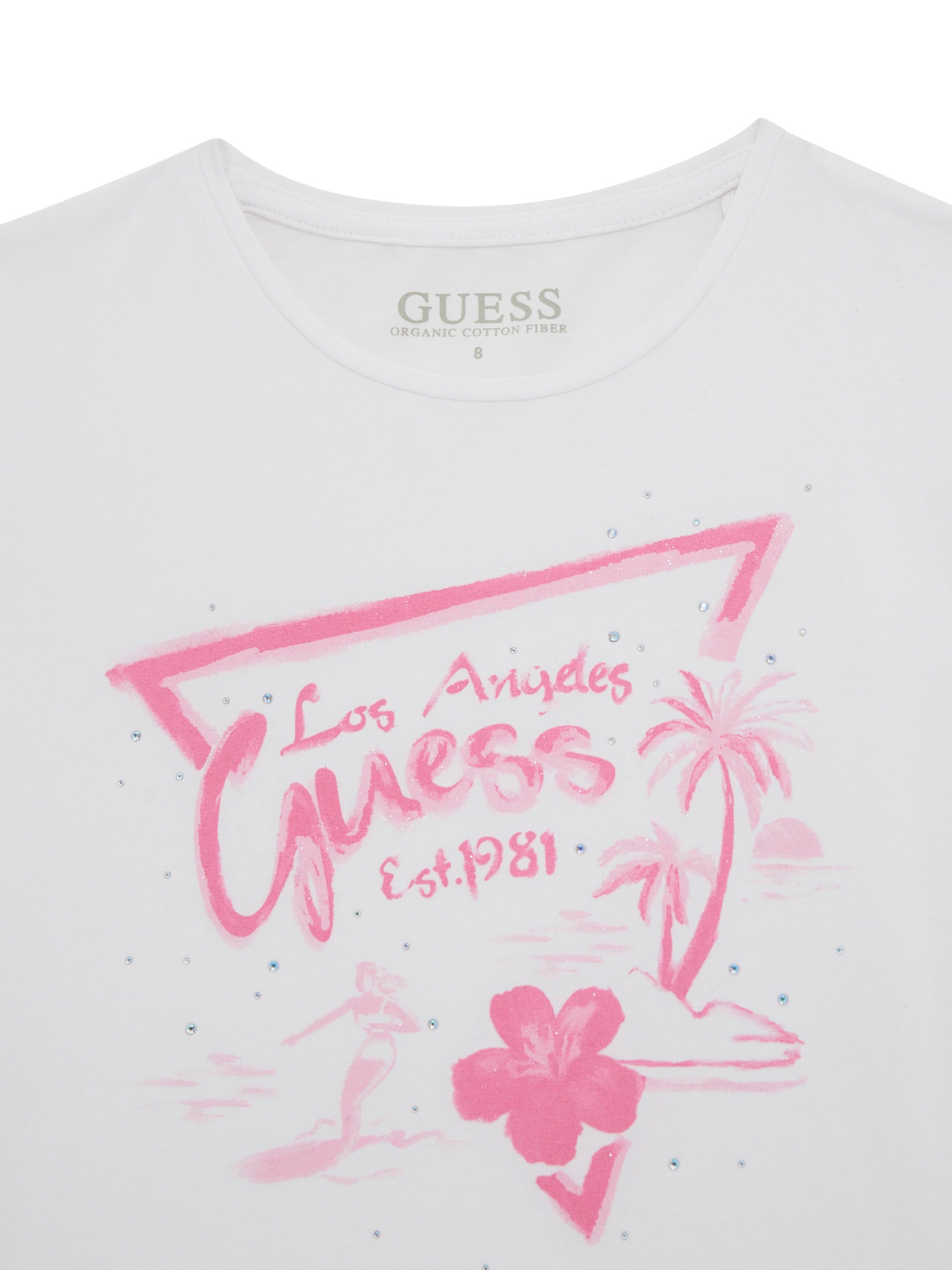 Guess Kurzarm T-Shirt in Weiß - Los Angeles - SALE Guess Kurzarm T-Shirt in Weiß - Los Angeles - SALE