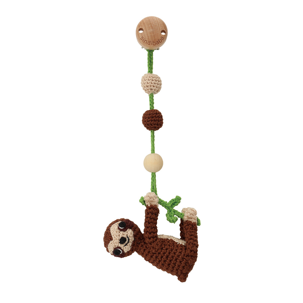 sindibaba-kinderwagen-clip-mit-sloth-brown Sindibaba Bambus Clip Faultier